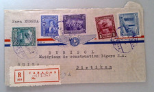 1946 Wenezuela do Szwajcarii Zarejestrowana osłona poczty lotniczej Caracas do Dietikon Mieszana