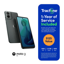 Motorola Moto G 5G 2024, 64GB Blue Tracfone  1 Year Service 1500 Min/Txt/Data 