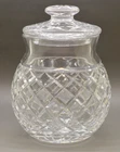Rare Vintage Waterford Crystal Comeragh Round Biscuit Barrel Jar With Lid 7 3/4”