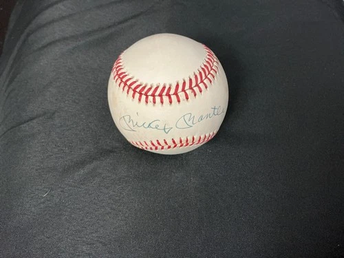 MICKEY MANTLE NEW YORK YANKEES Signed Rawlings OAL BOBBY BROWN Baseball PSA LOA