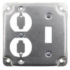 STEEL CITY RS2 STEEL TOGGLE SWITCH & DUPLEX RECEPTACLE/OUTLET COVER, 4" (10-PACK