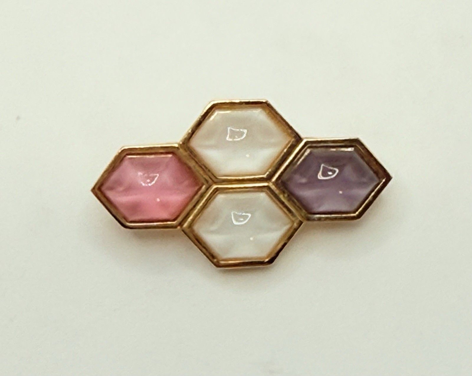 Givenchy Vintage 1980s Signed Hexagonal Cabochon … - image 1