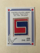 US ARMY SHOULDER PATCH COLLECTOR CARD * 69th INFANTRY DIVISION * Fighting 69th