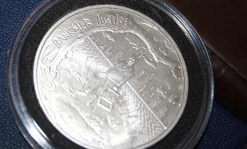 Crescent City Silver 2017 Bankster Justice 1 oz Fine Silver High Relief Coin