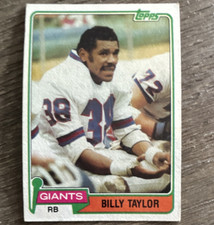 Topps 1981 Base Set #34 Billy Taylor New York Giants Football Card