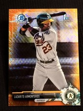 2017 Bowman Chrome 1st ORANGE SHIMMER REFRACTOR ROOKIE Lazarito Armenteros 14/25