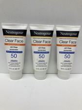 3 Pack Neutrogena Clear Face Break-Out Free Oil-Free Sunscreen SPF 50 Exp 7/2027