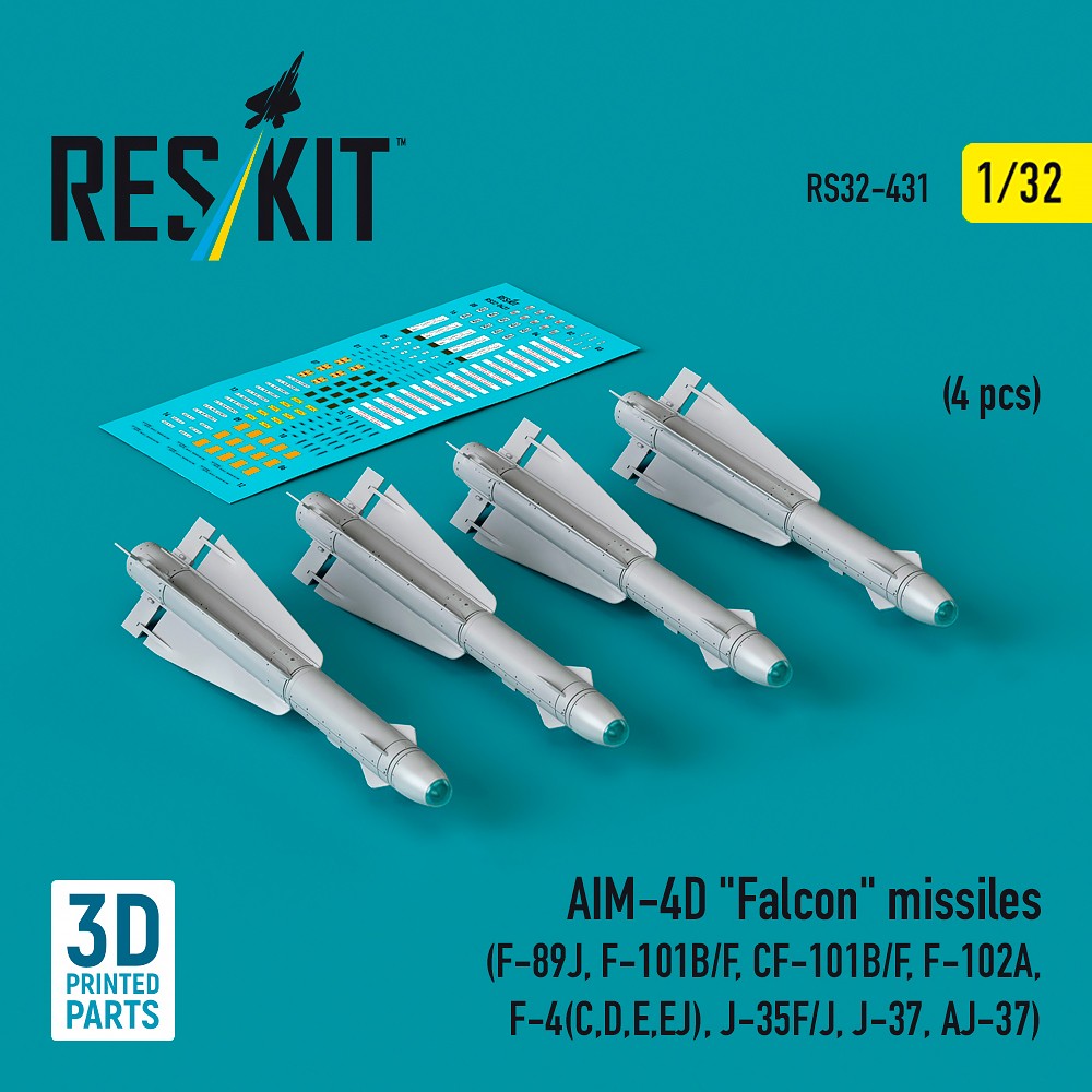 ResKit RS32-0431 1:32 AIM-4D Falcon missiles