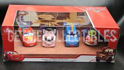 DISNEY STORE PIXAR CARS HALLOWEEN DRACULA MATER DJ CLOWN RED 4 PACK SAVE 6% GMC