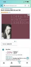 Lorraine Hunt Lieberson Bach Cantatas BWV 82 & 199 CD Craig Smith Orchestra