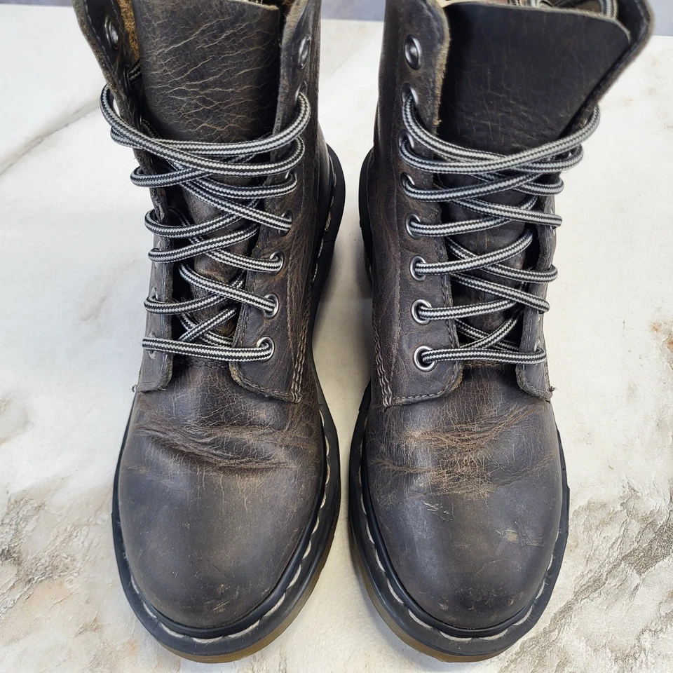 Dr. Martens CLEMENCY Gruesas 8 Ojos Encaje Botas Para Mujer EE. UU. Talla 5 Marrón Foto 4 de 4