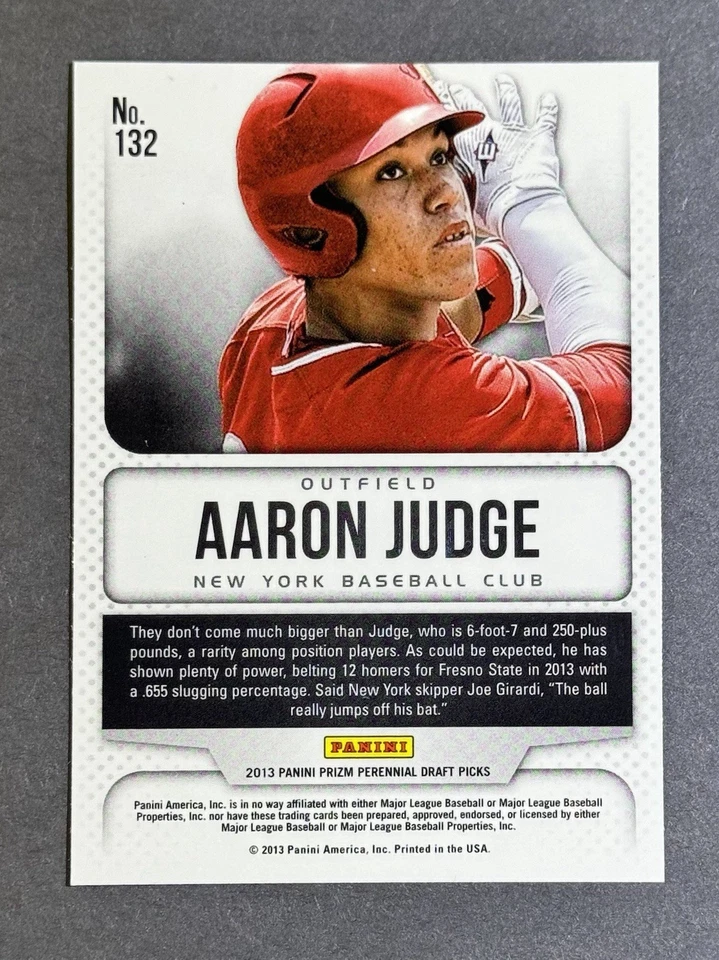 🔥 Aaron Judge 2013 Panini Prizm Draft Class Rookie Card #132 New York Yankees - Image 3 of 3