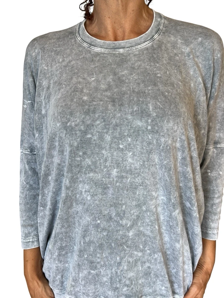 Hard Tail l 3/4 Sleeve Drape Back Tee T-207 Mineral Wash Gray T-Shirt Top Large - Image 4 of 4