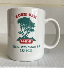 Vintage HEB Texas Mug San Antonio Grocery Store Advertising Collectible H-E-B