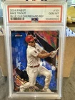 24 Topps Finest Uncommon Mike Trout #101 Blue Checkerboard Refractor /75 PSA 10