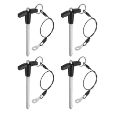 uxcell 4Pcs T Handle Lock Pins, 6mm x 60mm Usage Length Stainless Steel Push
