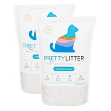 PrettyLitter Health Monitoring Cat Litter Unscented, 6 LB Pack of 2 , White