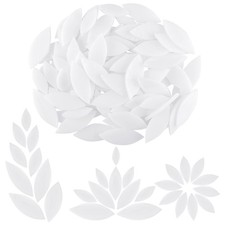 100 Pieces Petal Mosaic Tiles, Hand-Cut Stained Glass Flower Leaves Tiles for...