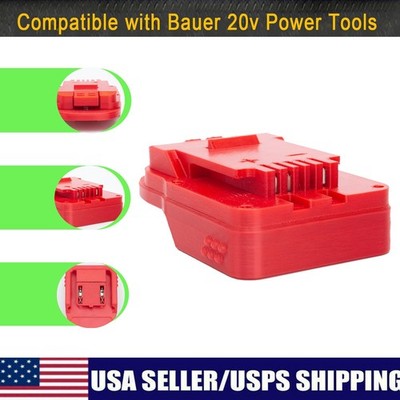Adapter Suitable For Ridgid 18V Li-Ion Battery To Fits For Bauer 20V Tools US