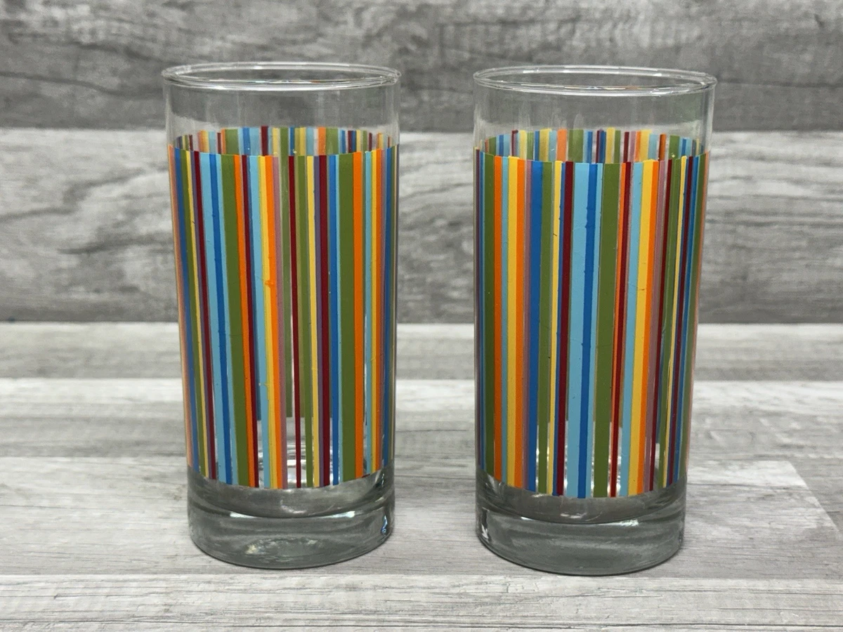 Vintage Striped Drinking Glasses In 40s, 50s, & 60s Glassware (Unknown  Maker) for sale | eBay