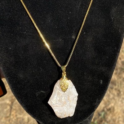 Wendekette California Chalcedon Rose Anhänger 18K Gold Filled