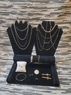 Bold Gold Tone Vintage To New Mixed Jewelry Lot Statement Costume Jewelry
