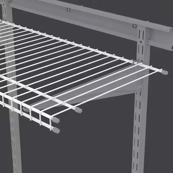 ClosetMaid 4714 Superslide 12" D x 48" W x 1" H Estante de montaje en pared de alambre blanco 6pk Foto 2 de 4