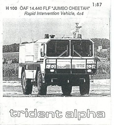 SUPER SELTEN H0 1/87 Trident H 100 ÖAF 14.440 FLF JUMBO CHEETAH Rosenberger 