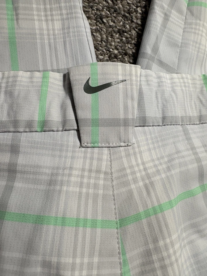 Nike Tour Performance Pants 34x32 Golf 509741 White Green Plaid Snap Zip - Image 4 of 4