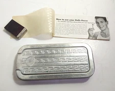 VINTAGE ROLLS RAZOR MEN'S SHAVER w SILVER CASE EXTRA BLADE & INSTRUCTION BOOK