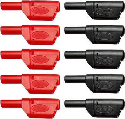 Safety Insulated 4Mm Banana Plugs, 10-Pack Multimeter Test Leads Connectors, 600