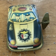 Russ Tin Vintage Police Car Decorative Toy Replica for Ages 8-11 Collectible