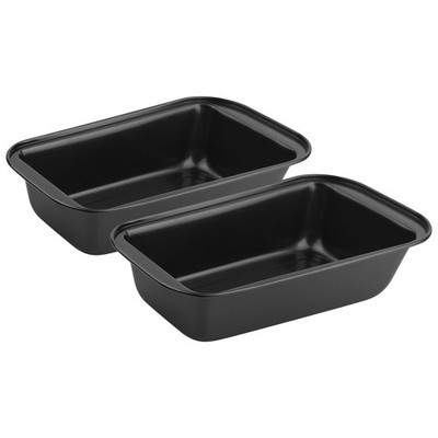Novery 2PCS Nonstick Bread Pan - 8  x 4  Carbon Steel Loaf x 4 , Black