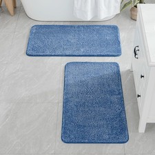 MIULEE Set 2 Non Slip Shaggy Bathroom Rugs Extra Thick Soft Bath Mats Plush