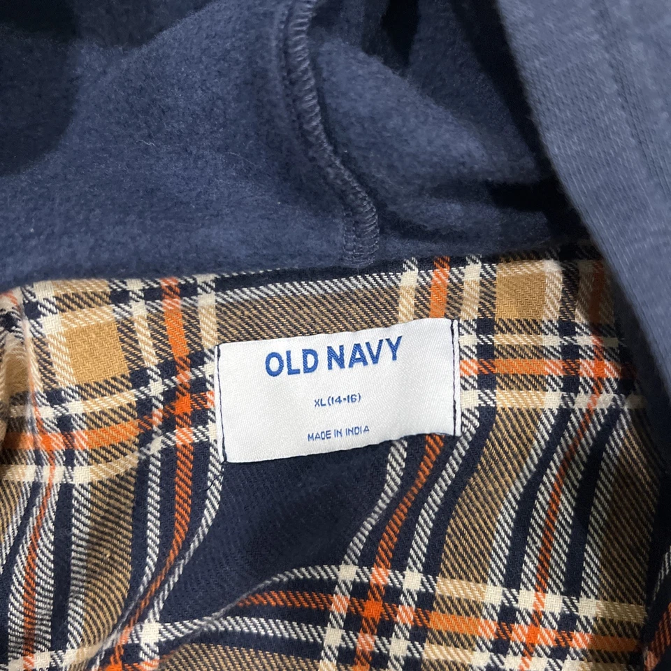 Lot of 8: Old Navy Flannel Boy Hoodies & Short Sleeve Button Shirts - Boy XL - Image 3 of 4