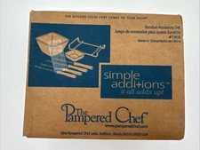 Pampered Chef White Simple Additions Fondue Accessory Set #1965 New In Box