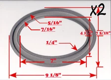 Pkg - 2 6x9 Inch Speaker Surround Foam SubWoofer Edge Sub Woofer 6"x9"