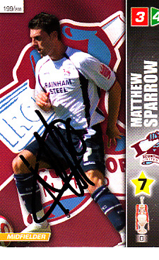 Scunthorpe United F.C Matthew Sparrow Hand Signed Championship 2008 Panini Card. - Picture 1 of 1