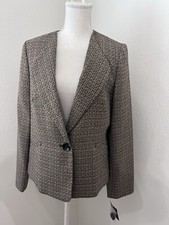Academia Kasper Womens 8 One Button Blazer Marigold Multi Tweed 129