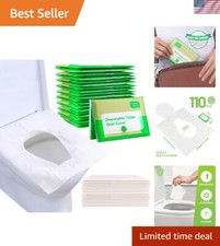 110 Disposable Flushable Toilet Seat Covers for Adults Kids - Travel Essential