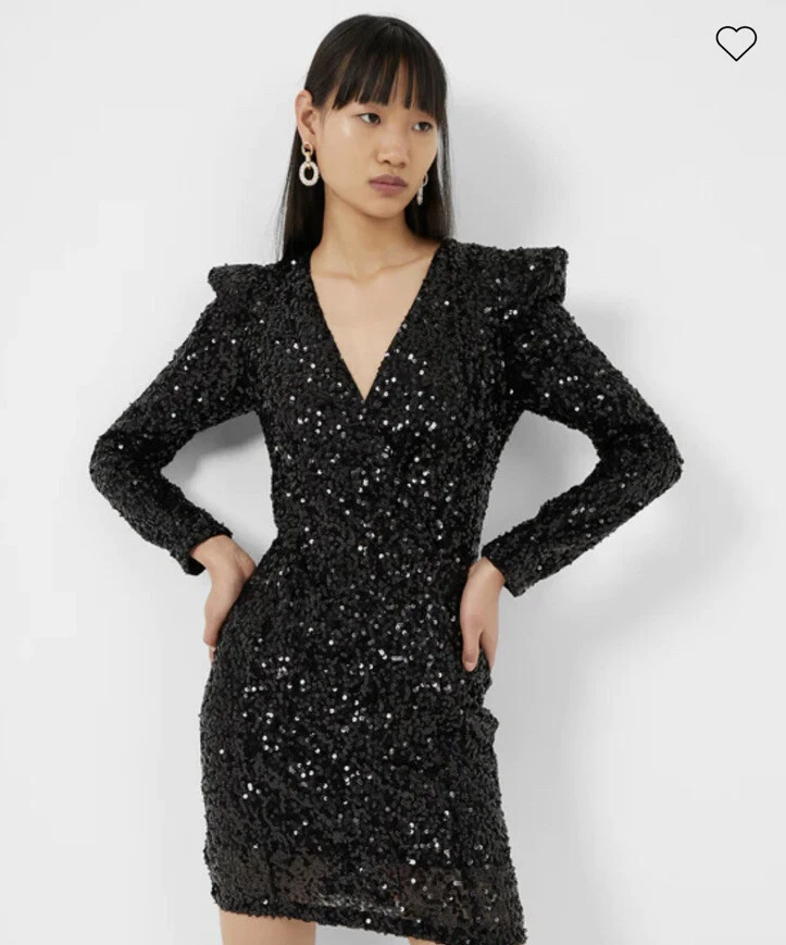Sequin shoulder cheap pad dress