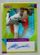 2022 Leaf Vivid Yellow Autograph #BA-JC3 Justin Campbell 31/50