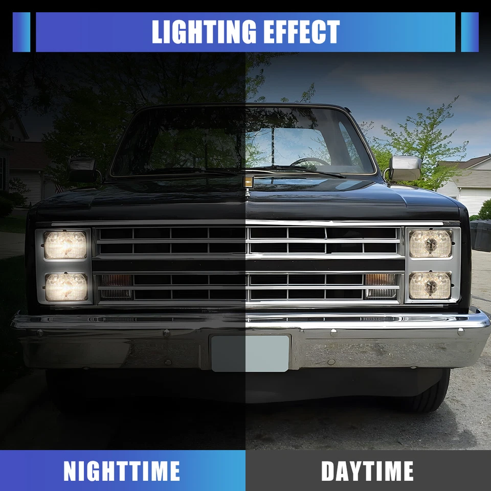 Clear Headlights For Chevrolet Suburban/Ford Mustang/Toyota/Nissan/Cadillac 4PCS - Image 4 of 4