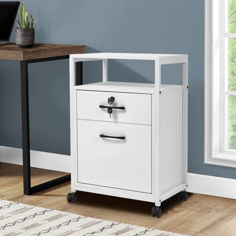 Wood Office Filing File Cabinet Drawers Shelves Unit Office Supplies Storage