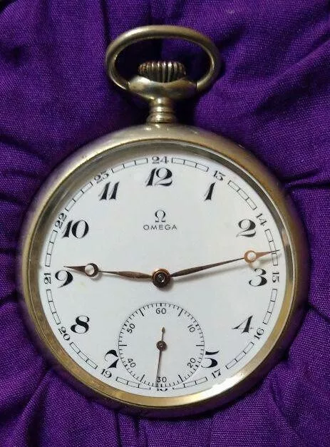 OMEGA vintage pocket watch mechanical 1938 retro antique SS open face swiss