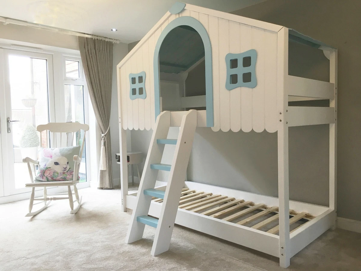 Childrens Wooden Cabin Bed Double Bunk Bed Custom Made to