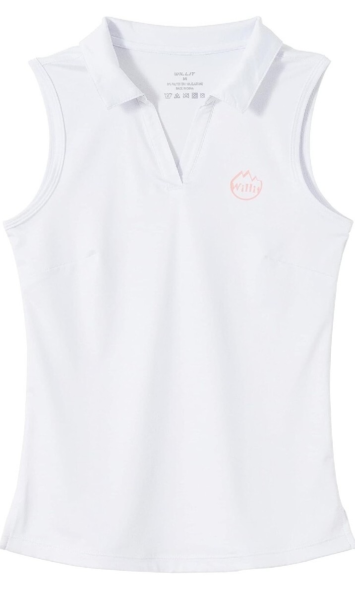 Willit Large White Girls Sleeveless Polo Shirt Golf Tennis Polo | eBay