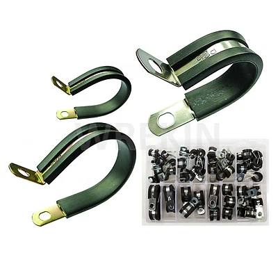 WREKIN P Clips Rubber Line Clip Clamp Stainless & Mild Steel Hose Cable Tidy 4mm -170mm