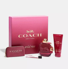 Coach Wild Rose EDP Women's 4pc 3oz EDP, .25oz Mini, 3.3oz Body Lotion, Pouch