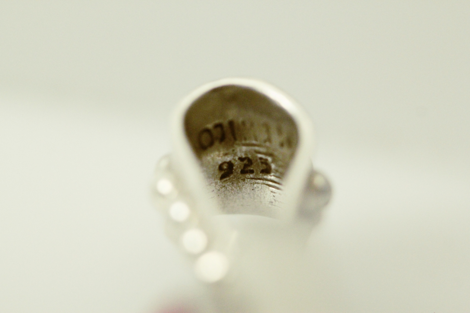 925 Sterling Silver Rectangular Red Stone Pendant… - image 5